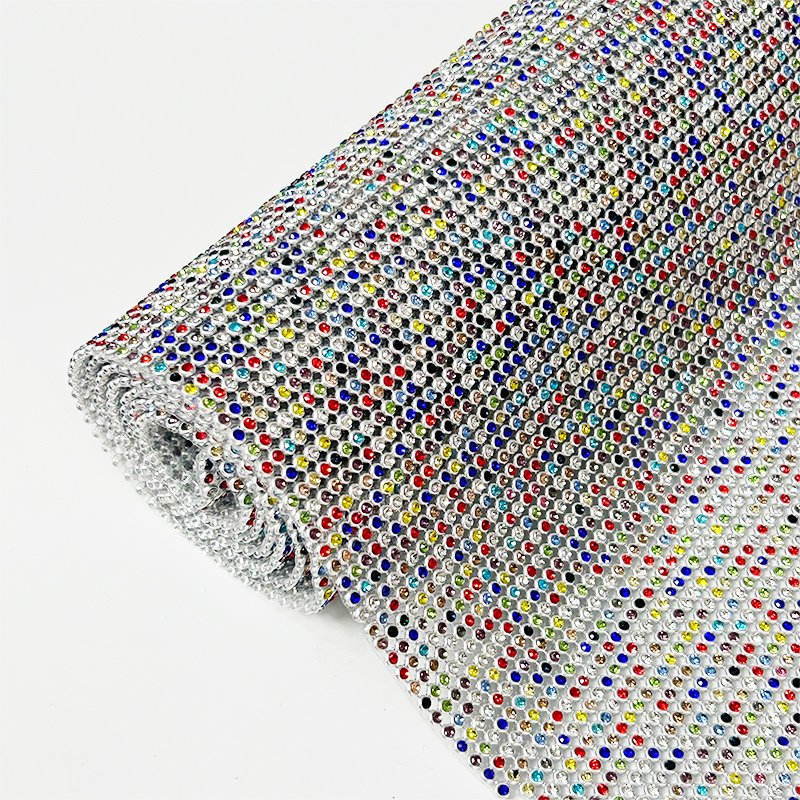 Wholesale 3mm Aluminum Mesh Rhinestone Sheet Crystal Hot Fix Rhinestone Sheet Clothing Accessories