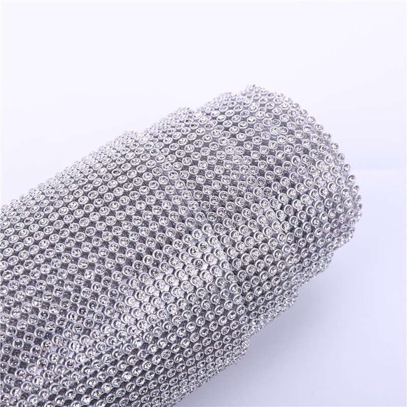 Wholesale 3mm Aluminum Mesh Rhinestone Sheet Crystal Hot Fix Rhinestone Sheet Clothing Accessories