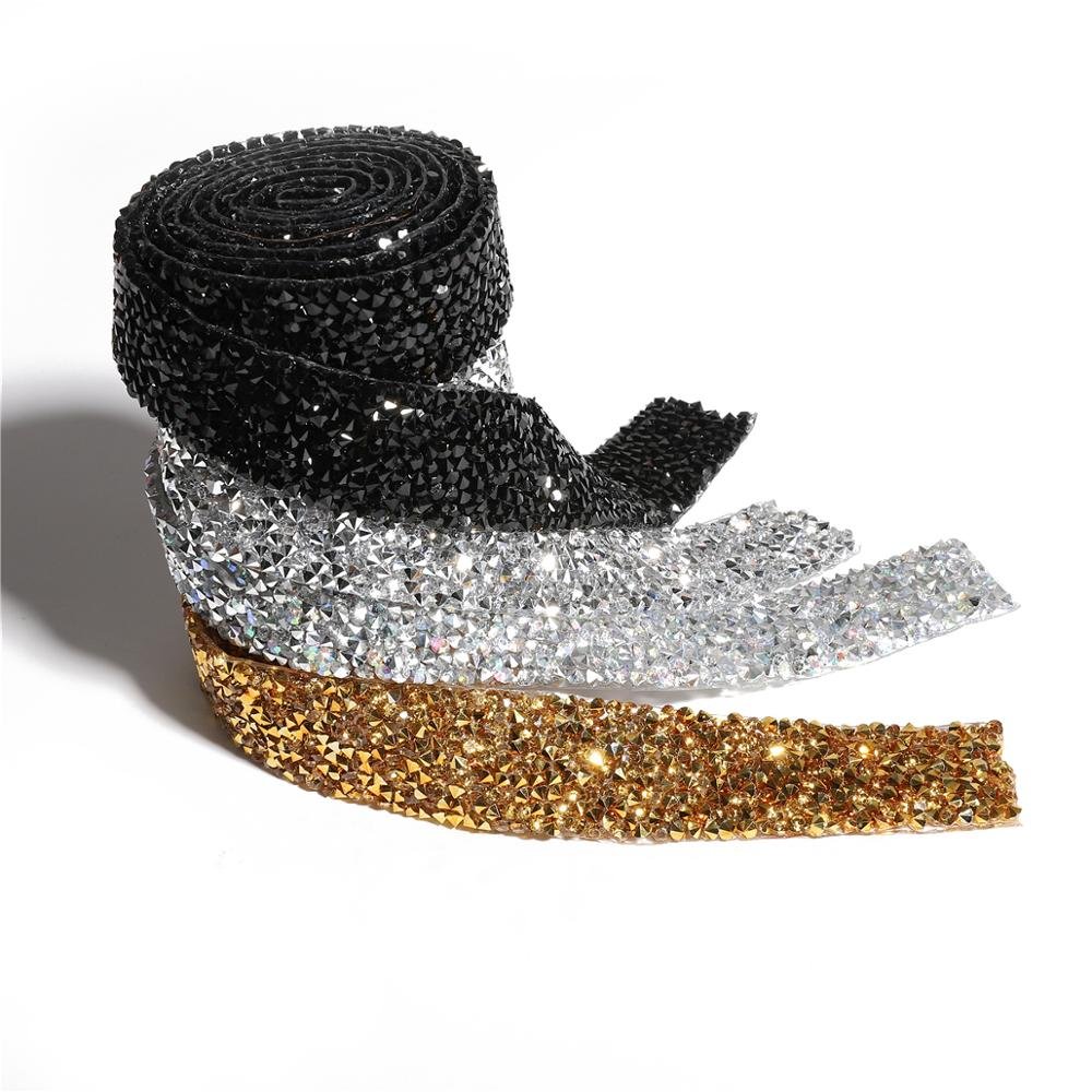 1 Yard Sewing Crystal Motif Strass Hot Fix Rhinestone Trim Applicator Ribbon With Rhinestones Iron On Appliques For Dresses