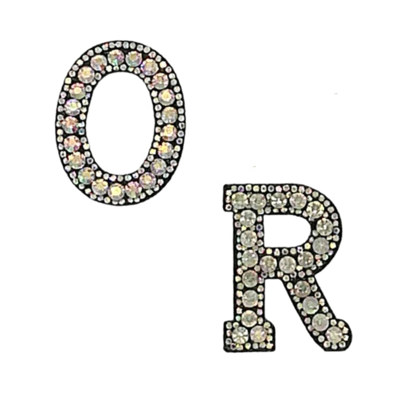 Personalized Hats Clothes Accessory 26 Initials Colorful Rhinestone Patch Stickers letters