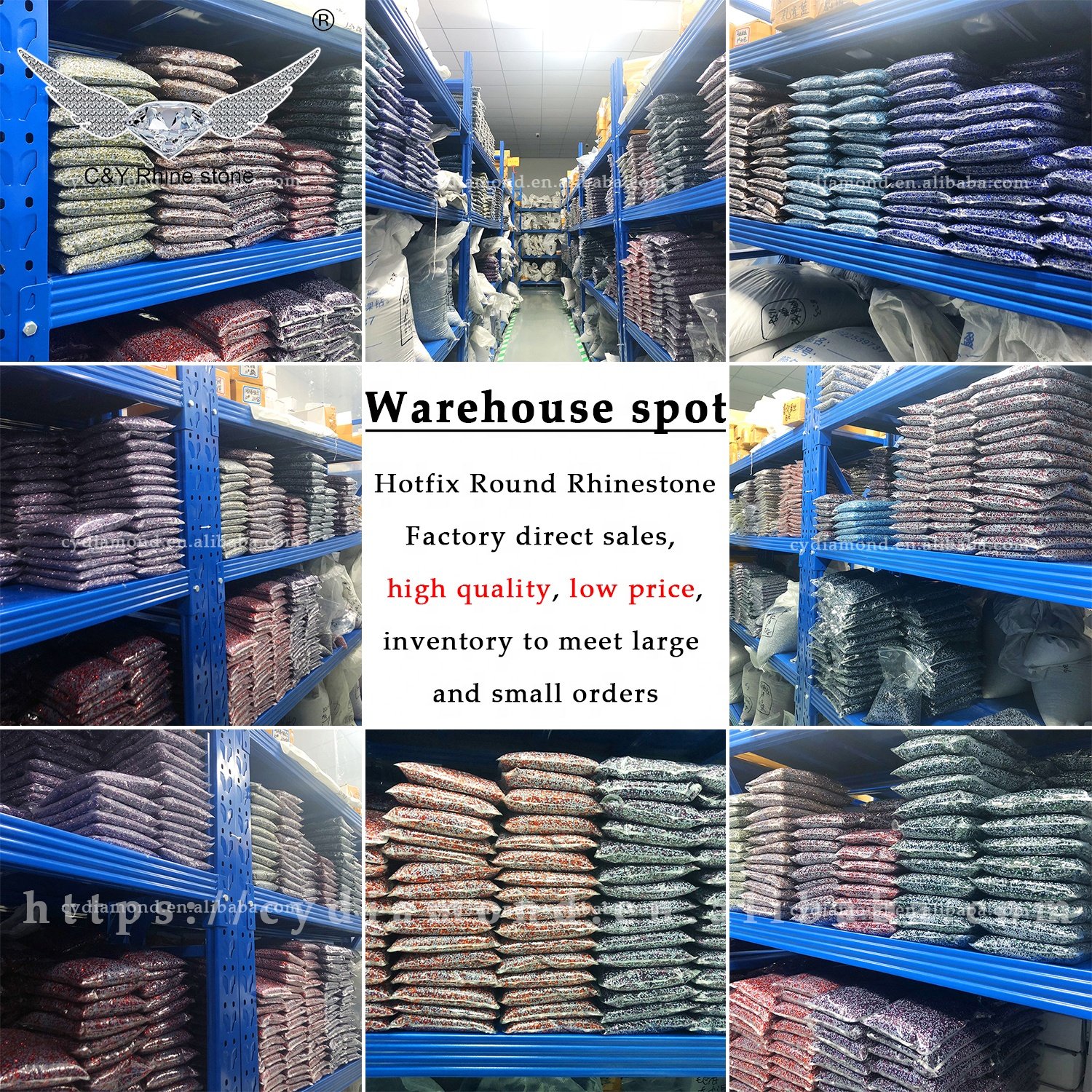 CY Peacock Blue Factory Wholesale Bulk Hot Fix Flat Back Iron On Rhinestone Hotfix