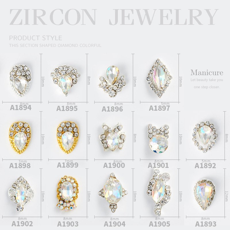 3D Crystal AB Color Flat Back Rhinestones Nail Art DIY Crafts Gemstones with Nail Art Gem Stones