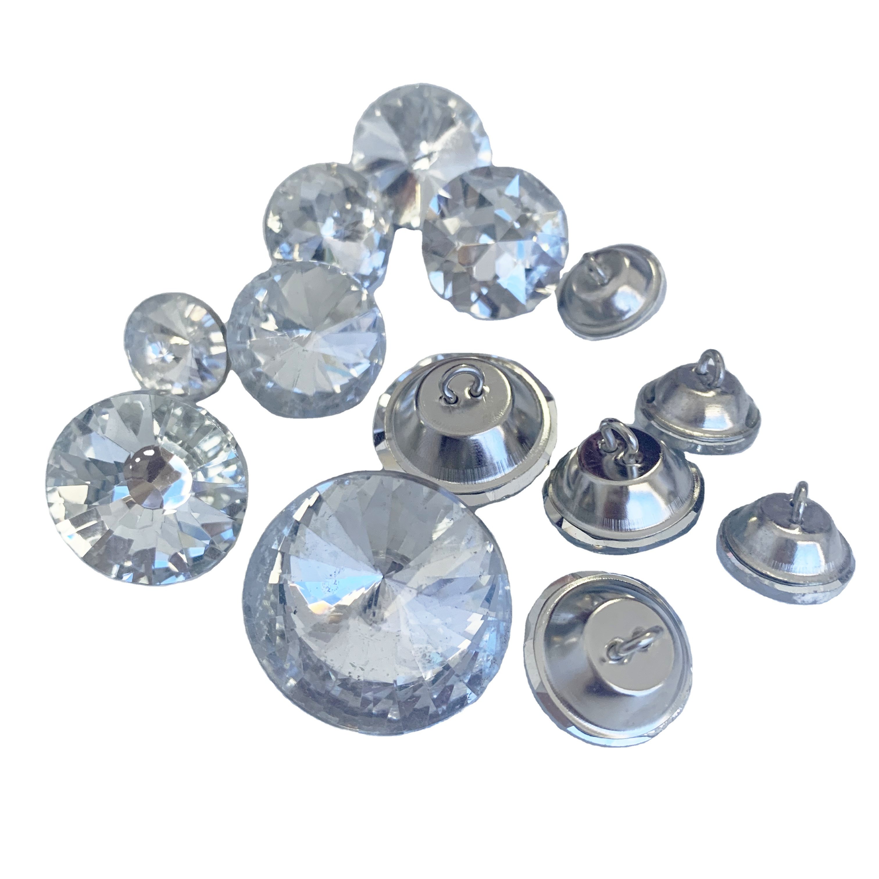 Factory Price Clear Rhinestone Glass Crystal Shank Button For Furniture