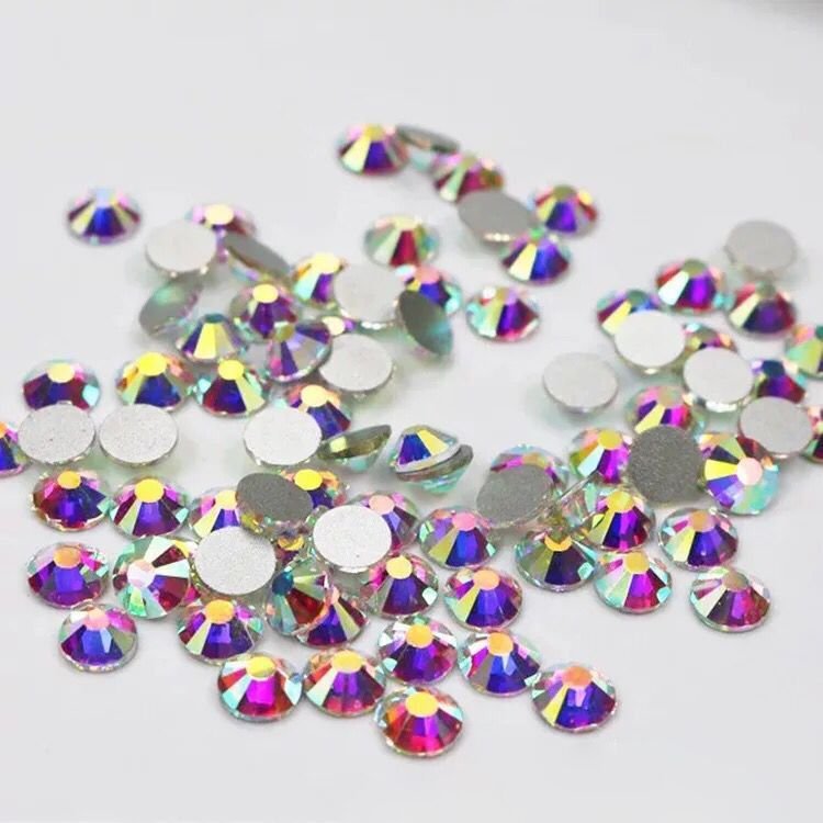 Rhinestone Flatback Non-hotfix Nail Art Shoe DIY Crafts Loose Rhinestones High Quality 14-cut SS10 Silver Back Crystal AB Glass
