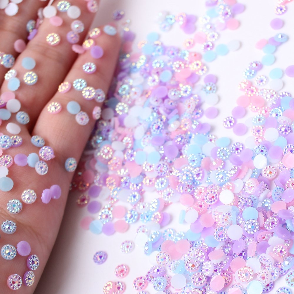 Color Resin AB Sunflower Drill 5mm 900pcs Flat Back Jelly Rhinestones for Patch Accessories DIY Beauty Makeup Material Supplies