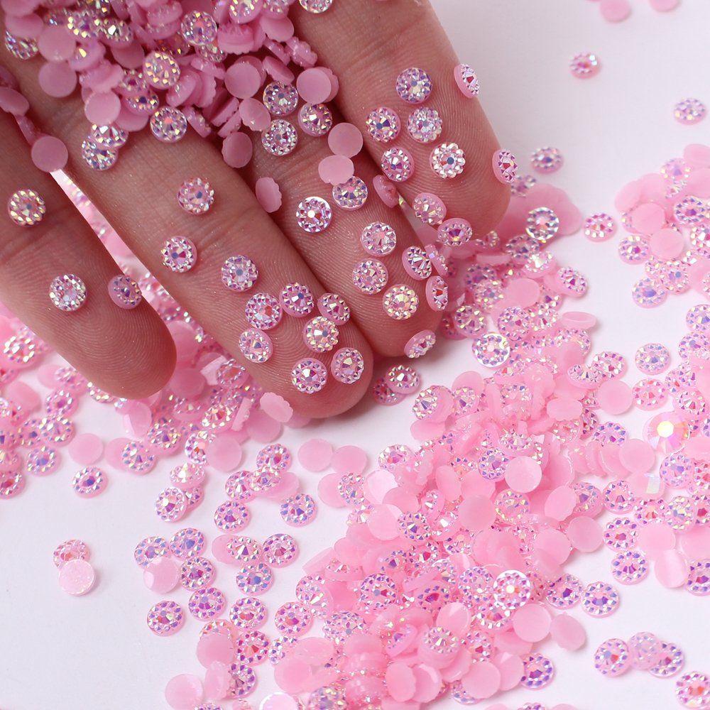 Color Resin AB Sunflower Drill 5mm 900pcs Flat Back Jelly Rhinestones for Patch Accessories DIY Beauty Makeup Material Supplies