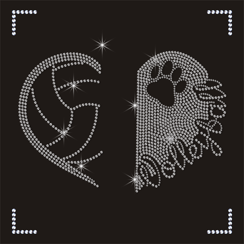 Motif Style Bling Rhinestone Heat Transfer Template Hot-Fix Iron-On Rhinestone for Nails Glass Material
