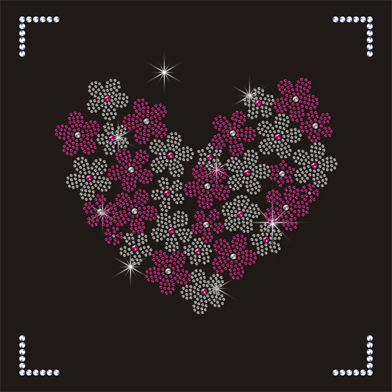 Motif Style Bling Rhinestone Heat Transfer Template Hot-Fix Iron-On Rhinestone for Nails Glass Material