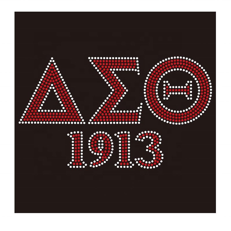 Custom Delta Logo Bling Sigma Theta Sorority Rhinestone DST 1913 Iron on Transfer Crystal Flatback Motif Rhinestones