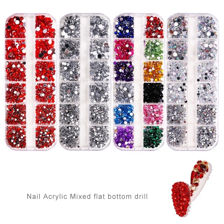 K9 Glass Vitrail Light Color Point Back Fancy Nail Rhinestones Products Supplies 3D Nail Art Rhinestones