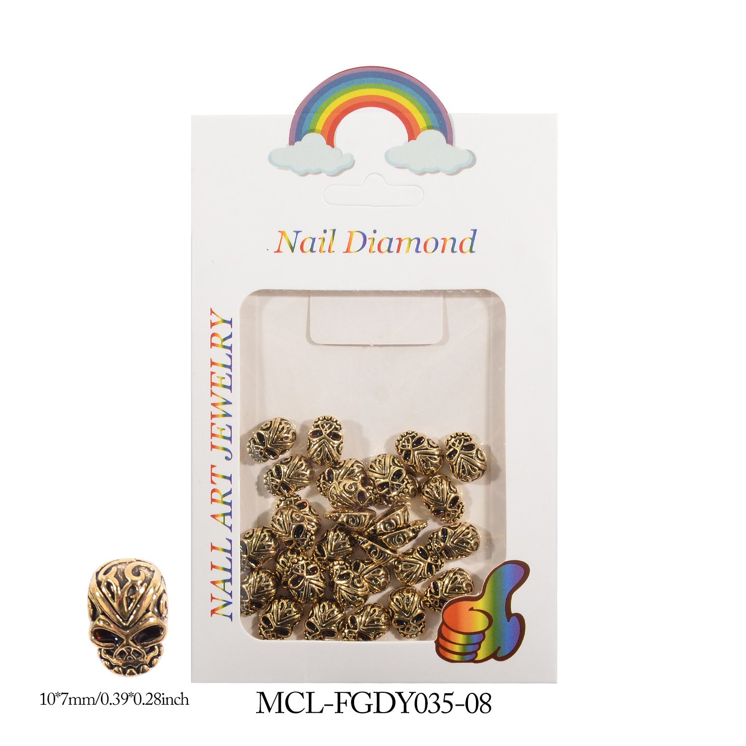 High Quality Vintage Cross Drum Tower Head Dark Croix Heart Spider 30PCS/Bag Halloween Nail Art Crystal Charms Rhinestone