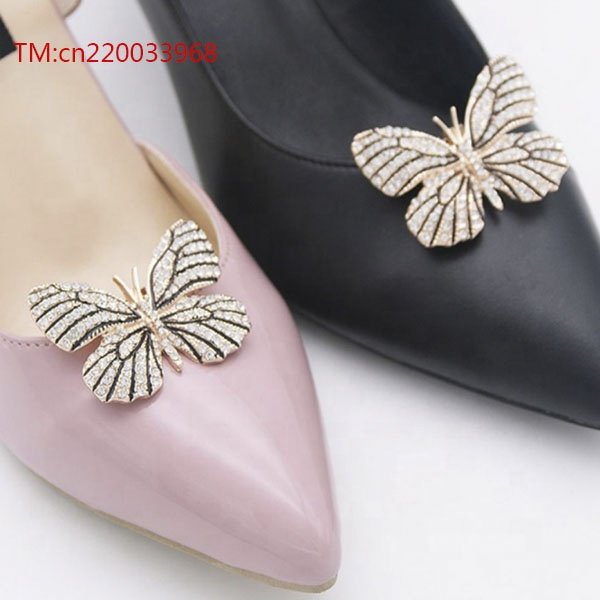 Shiny Butterfly Decorative Shoe Clip Charm Buckle Bridal Rhinestone Shoe Clip Shiny Decorative Clips Shoe Decorations