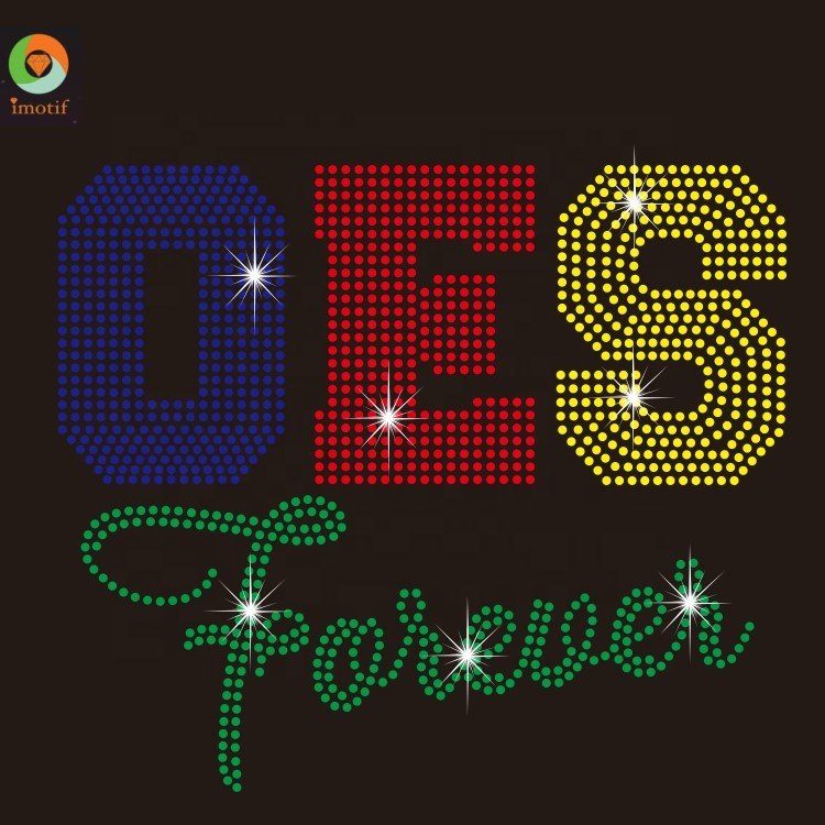 OES Forever Custom Bling Rhinestone Transfer Iron On Crystal Motif Hot Fix
