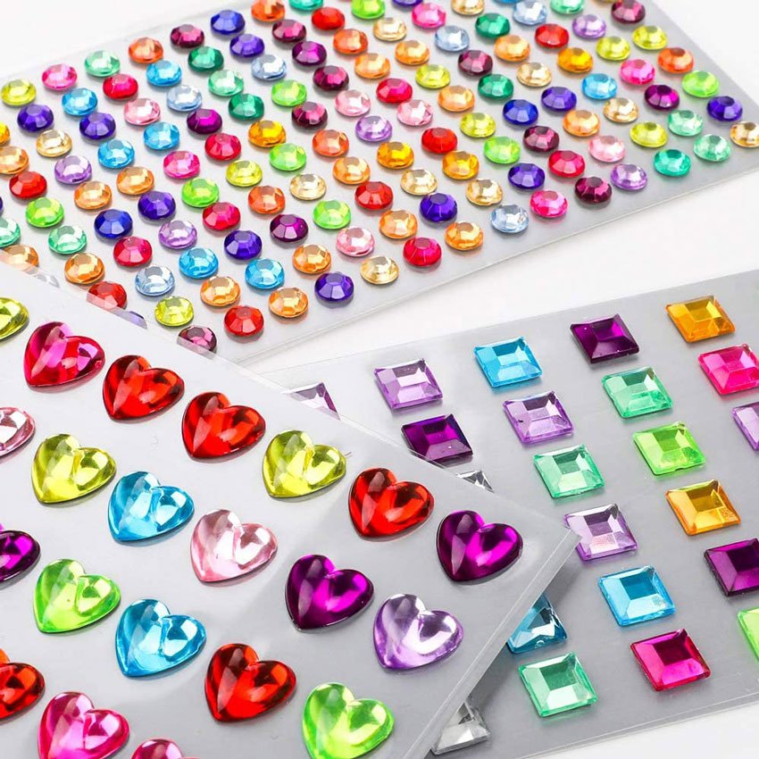 Hot selling DIY self-adhesive flat back crystal acrylic rhinestone sticker sheet for greeting card
