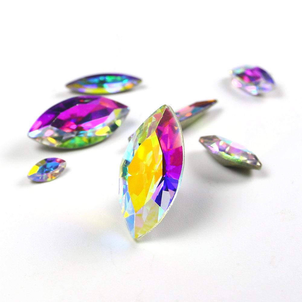 Dongzhou Pointback navette glass rhinestones Crystal Fancy Stone wholesale lead-free crystal stone beads for jewelry decoration
