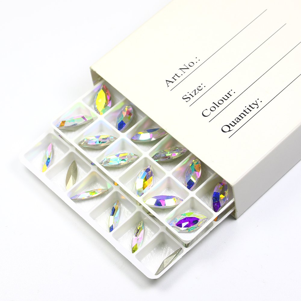 Dongzhou Pointback navette glass rhinestones Crystal Fancy Stone wholesale lead-free crystal stone beads for jewelry decoration