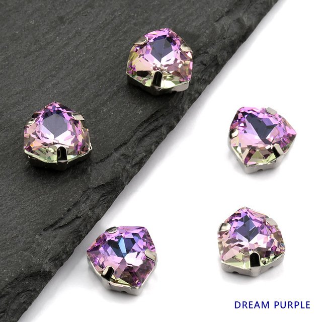 Triangular Shield Shape Sew Rhinestone Claw Setting Rhinestones With Claw For Diy Handmaking