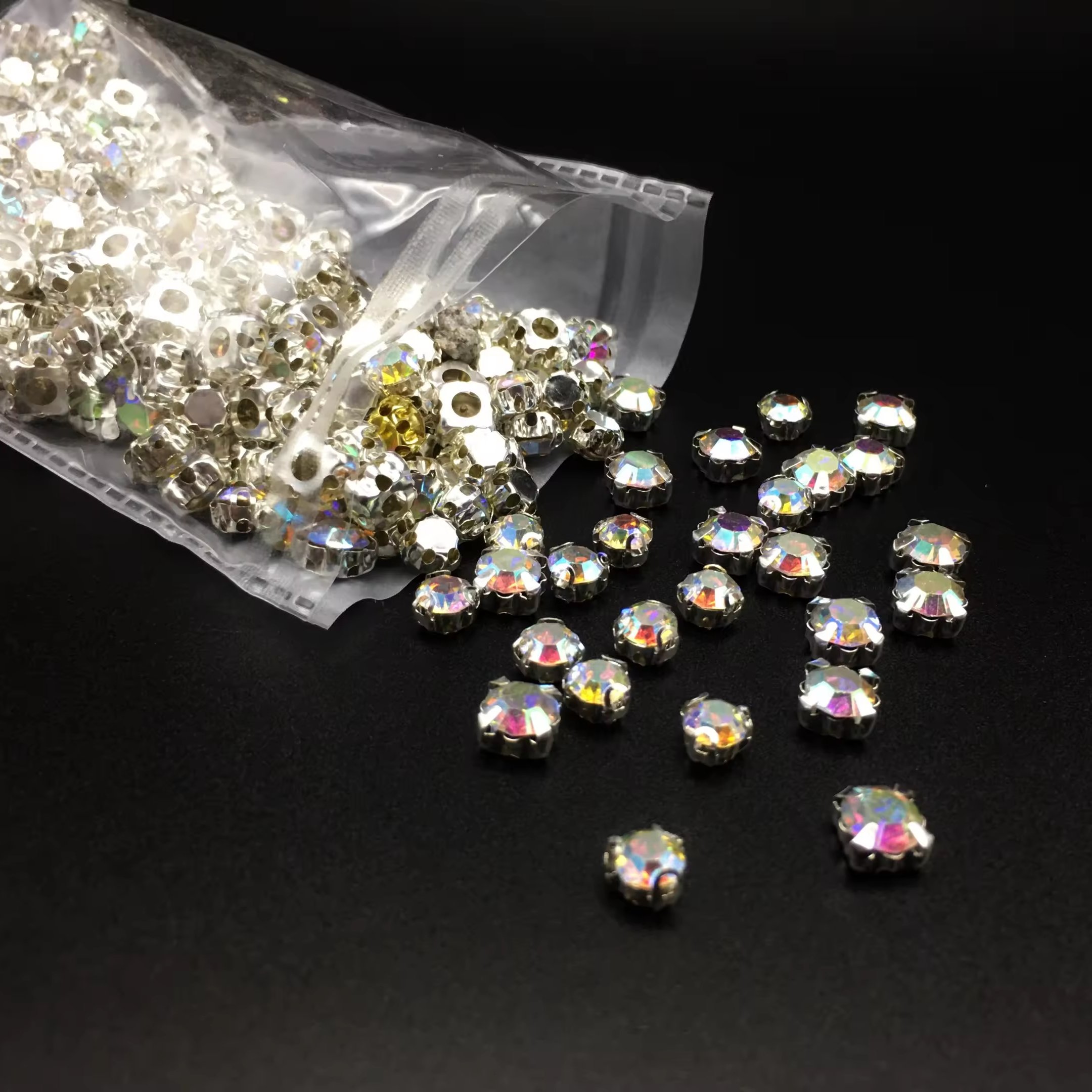 3D Claw Diamond Crystal Glass DIY Wedding Dress Accessories Glue-On Loose Rhinestones for Garments & Hair Accessories