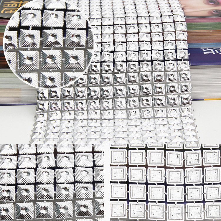Plastic Bling Rhinestone Diamond Mesh Ribbon Wrap Pyramid Wrap for Wedding Cake Vase Decorations Party Supplies 60Ft