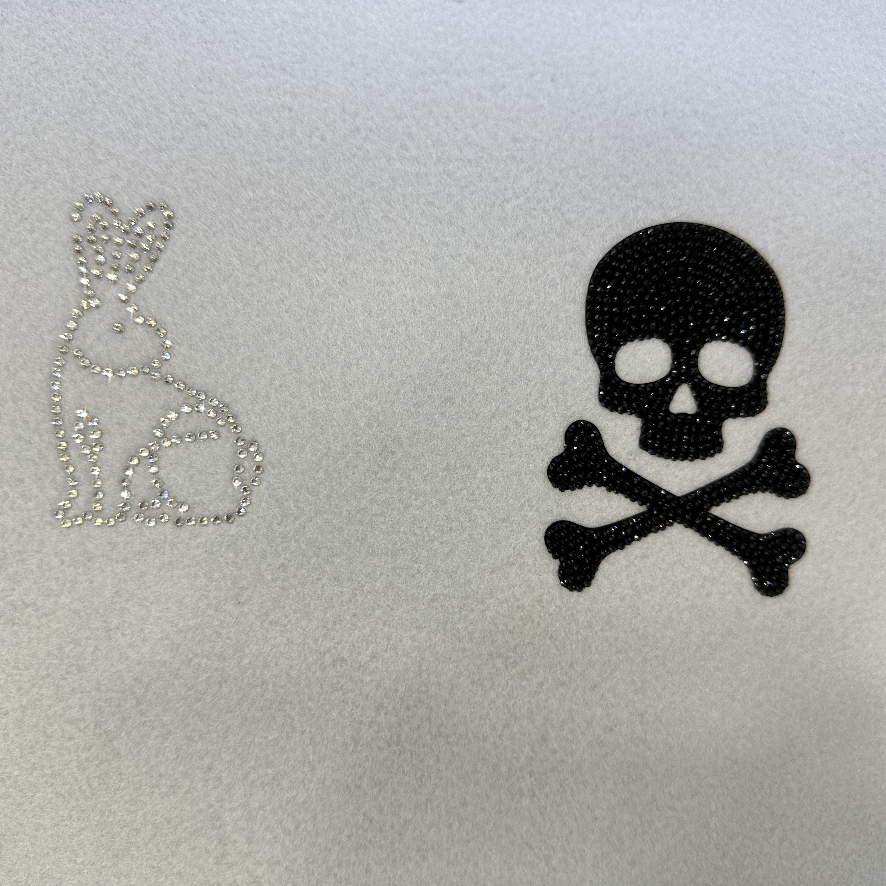 Colorful Rabbit Shape Rhinestone Iron On Transfer Decal Bling Customized Bling Crystal Rhinestone Transfer Label