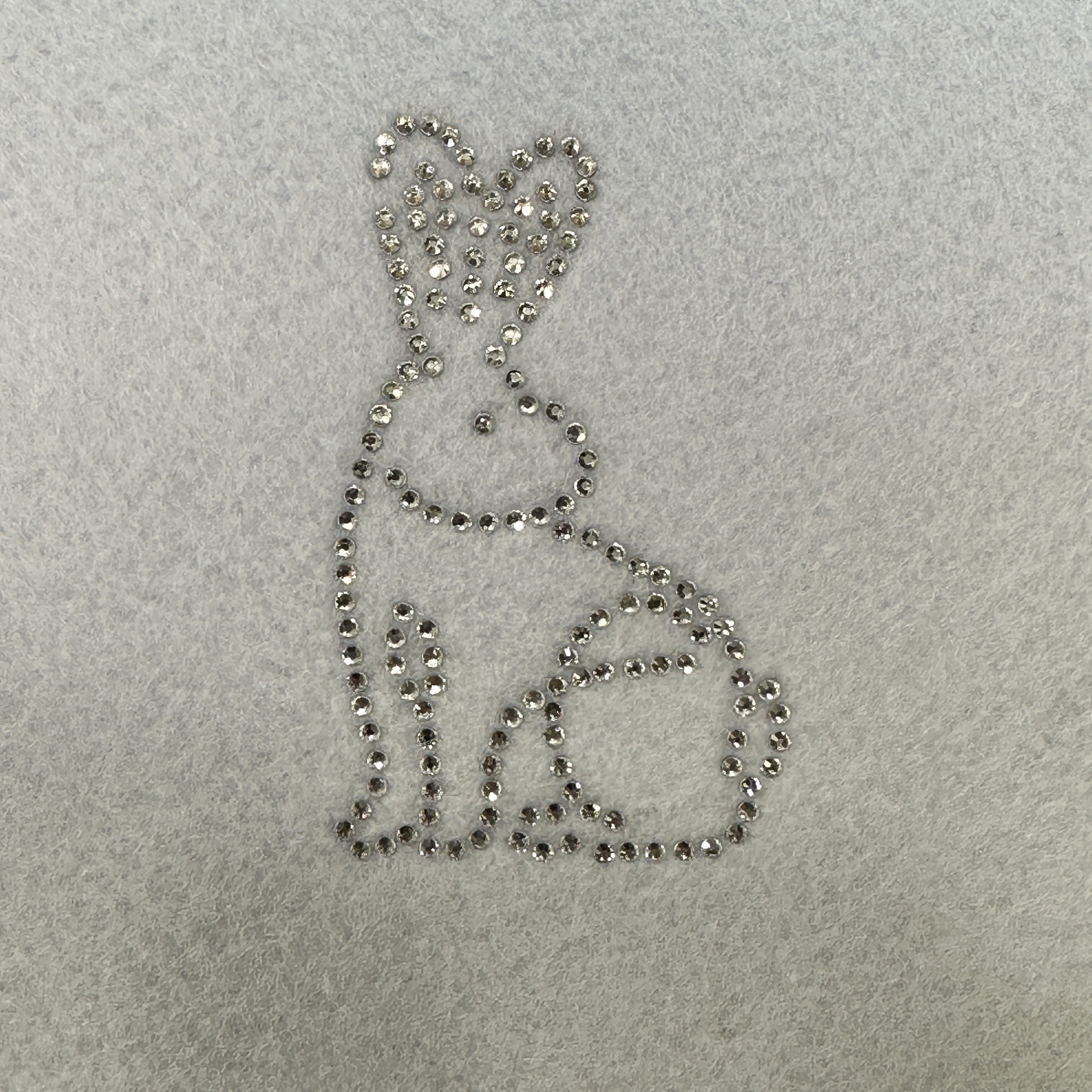 Colorful Rabbit Shape Rhinestone Iron On Transfer Decal Bling Customized Bling Crystal Rhinestone Transfer Label