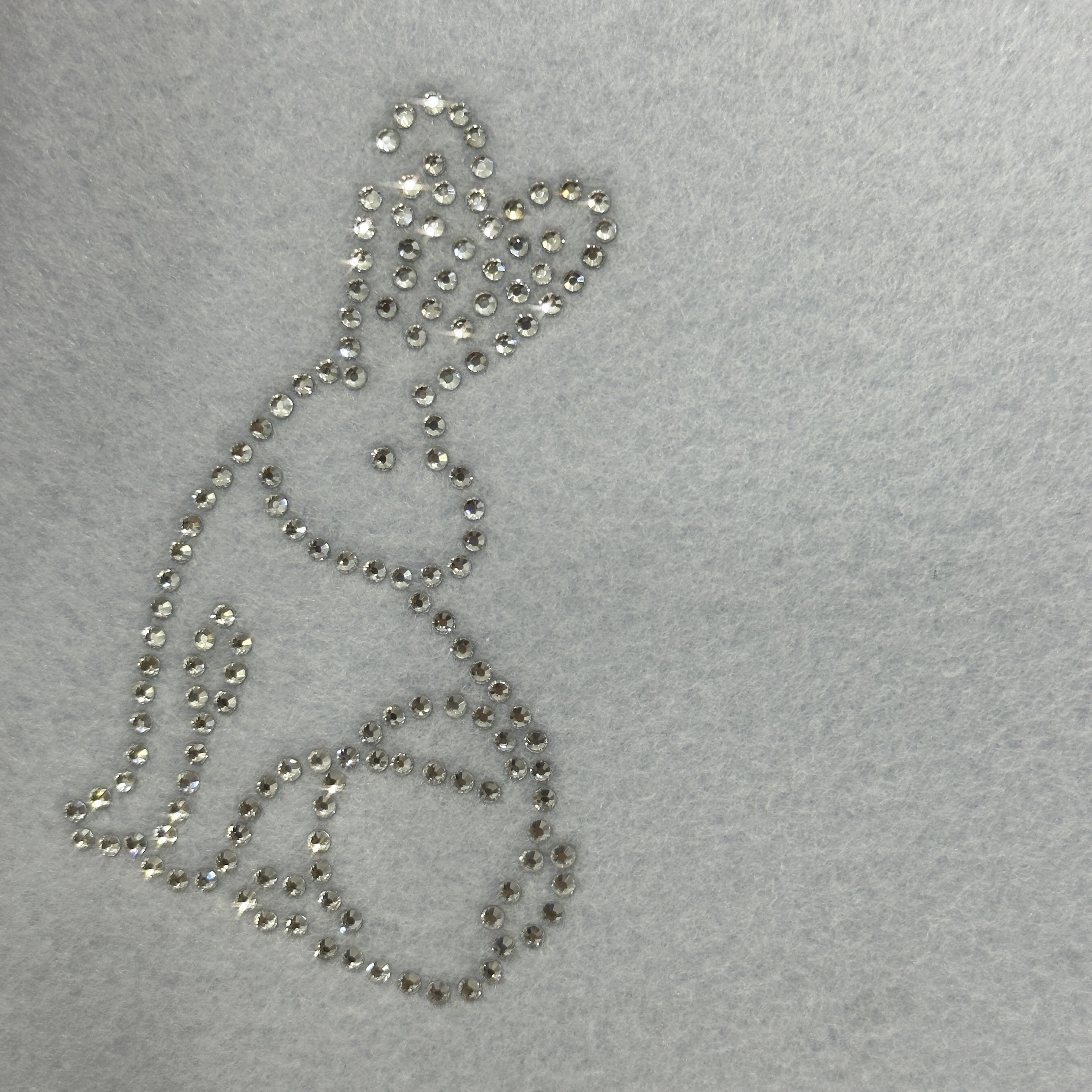 Colorful Rabbit Shape Rhinestone Iron On Transfer Decal Bling Customized Bling Crystal Rhinestone Transfer Label