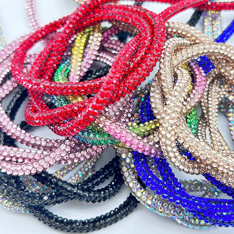 Crystal strass rope 6mm rhinestone strips shoes decoration crystal rope