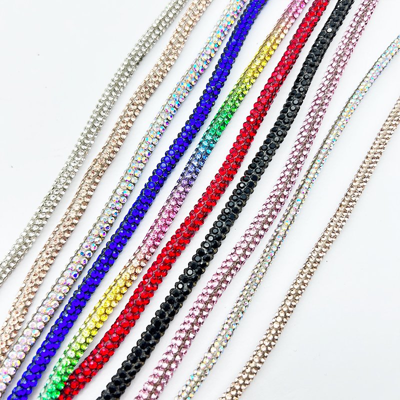 Crystal strass rope 6mm rhinestone strips shoes decoration crystal rope