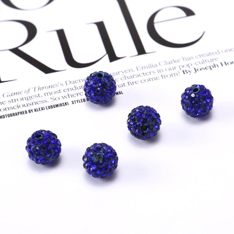 JC Wholesale 10mm Colorful Resin Ball Resin Rhinestone beads for Kids Girls Jewelry Making Chunky Beads