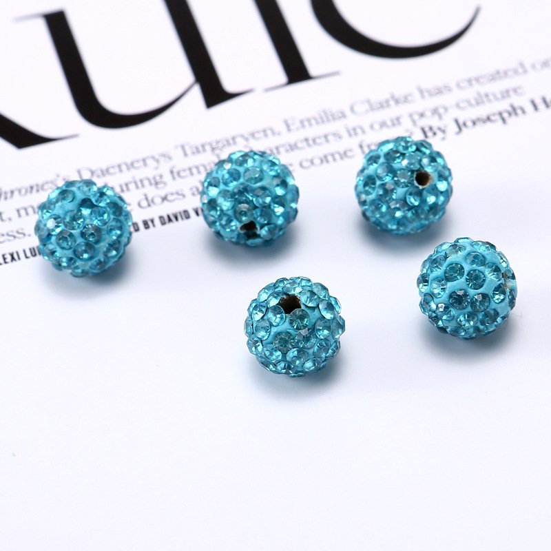 JC Wholesale 10mm Colorful Resin Ball Resin Rhinestone beads for Kids Girls Jewelry Making Chunky Beads