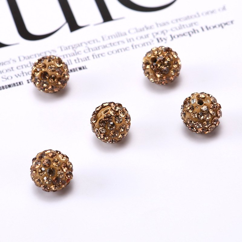 JC Wholesale 10mm Colorful Resin Ball Resin Rhinestone beads for Kids Girls Jewelry Making Chunky Beads