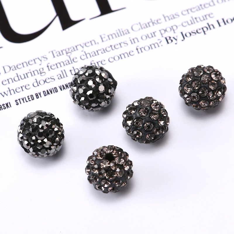 JC Wholesale 10mm Colorful Resin Ball Resin Rhinestone beads for Kids Girls Jewelry Making Chunky Beads
