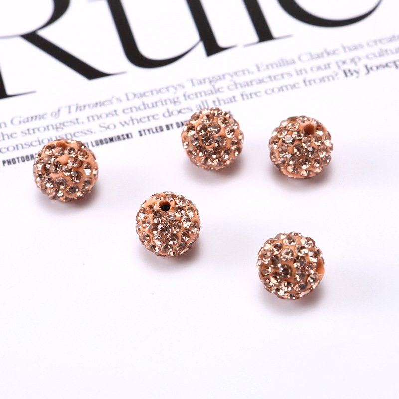 JC Wholesale 10mm Colorful Resin Ball Resin Rhinestone beads for Kids Girls Jewelry Making Chunky Beads