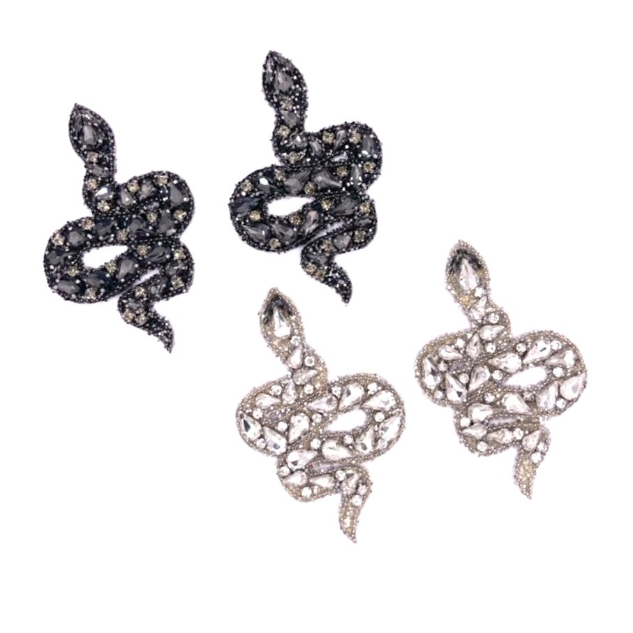 Fashion 3d Snake Alphabet Rhinestones Beads Patches Rhinestone Iron-On Patches Beads Crystal Diamond Custom Beaded Patches