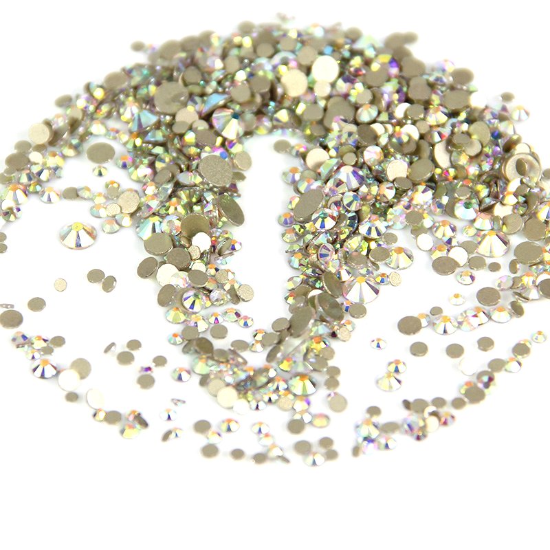 Gold Back Mix Size Crystal Rhinestones For Nail Art 1MM 3MM Rhinestone Glass Flat Back Bulk