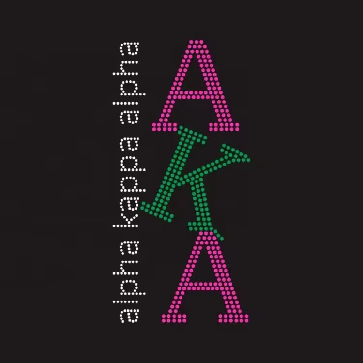 Alpha sorority bling transfer patches1908 aka hot fix rhinestone iron on design applique custom motif