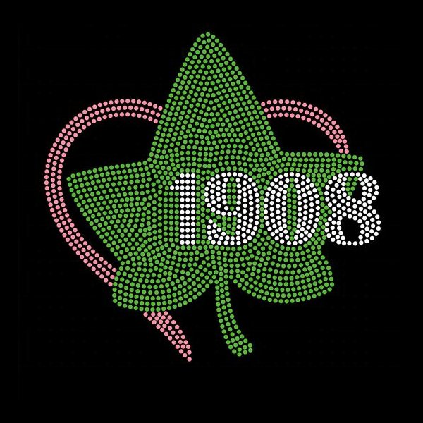 Alpha sorority bling transfer patches1908 aka hot fix rhinestone iron on design applique custom motif