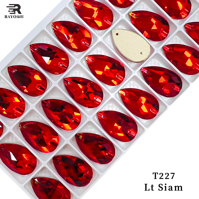 Flatback Tear Drop Shapes Sew On Rhinestones for Garments Clothes Crafts Decorations Crystal K9 Glass Evening dress