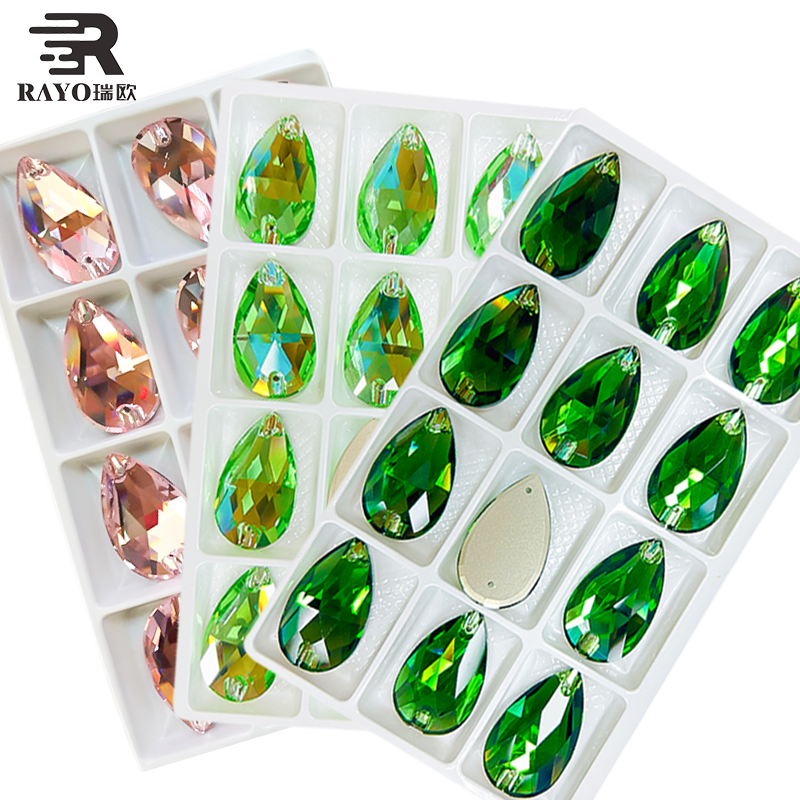 Flatback Tear Drop Shapes Sew On Rhinestones for Garments Clothes Crafts Decorations Crystal K9 Glass Evening dress