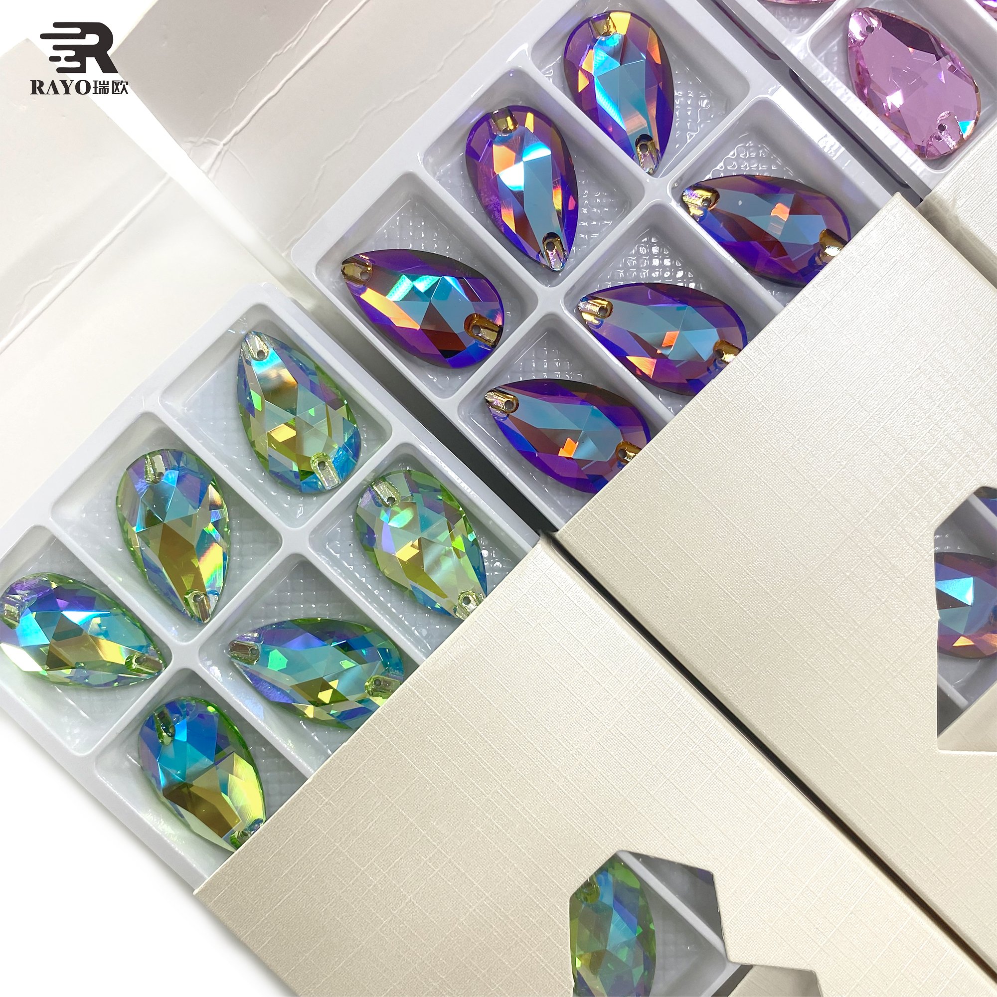 Flatback Tear Drop Shapes Sew On Rhinestones for Garments Clothes Crafts Decorations Crystal K9 Glass Evening dress