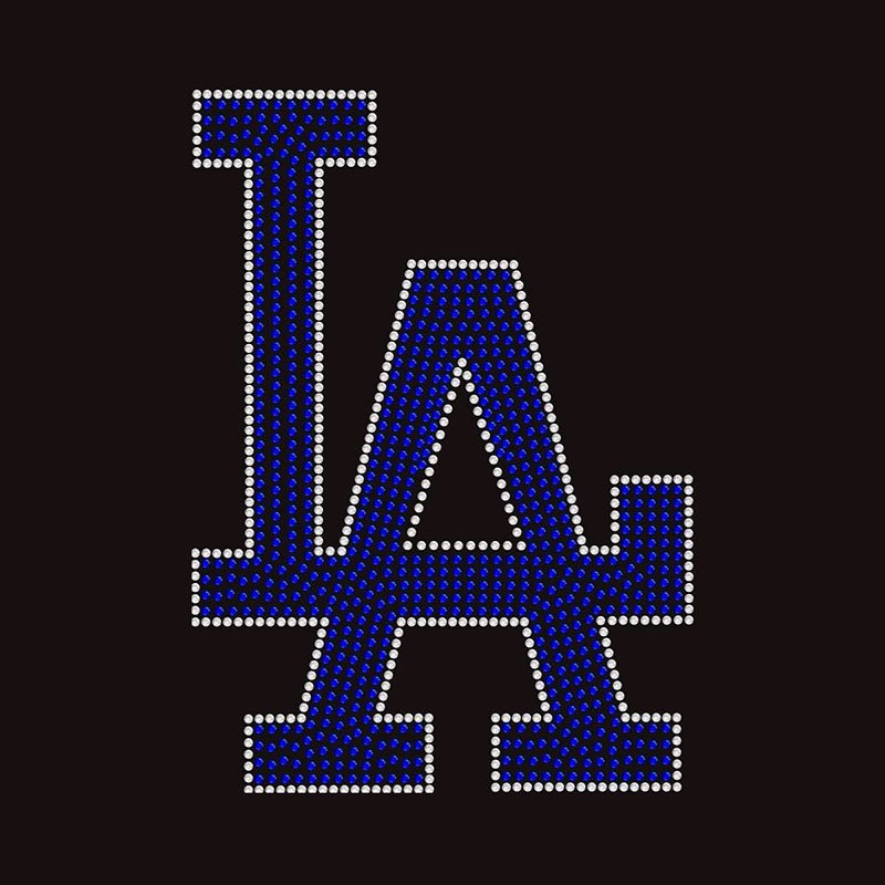 Hotfix bling baseball team Logo LA Los Angeles dodgers rhinestone iron on transfers patches