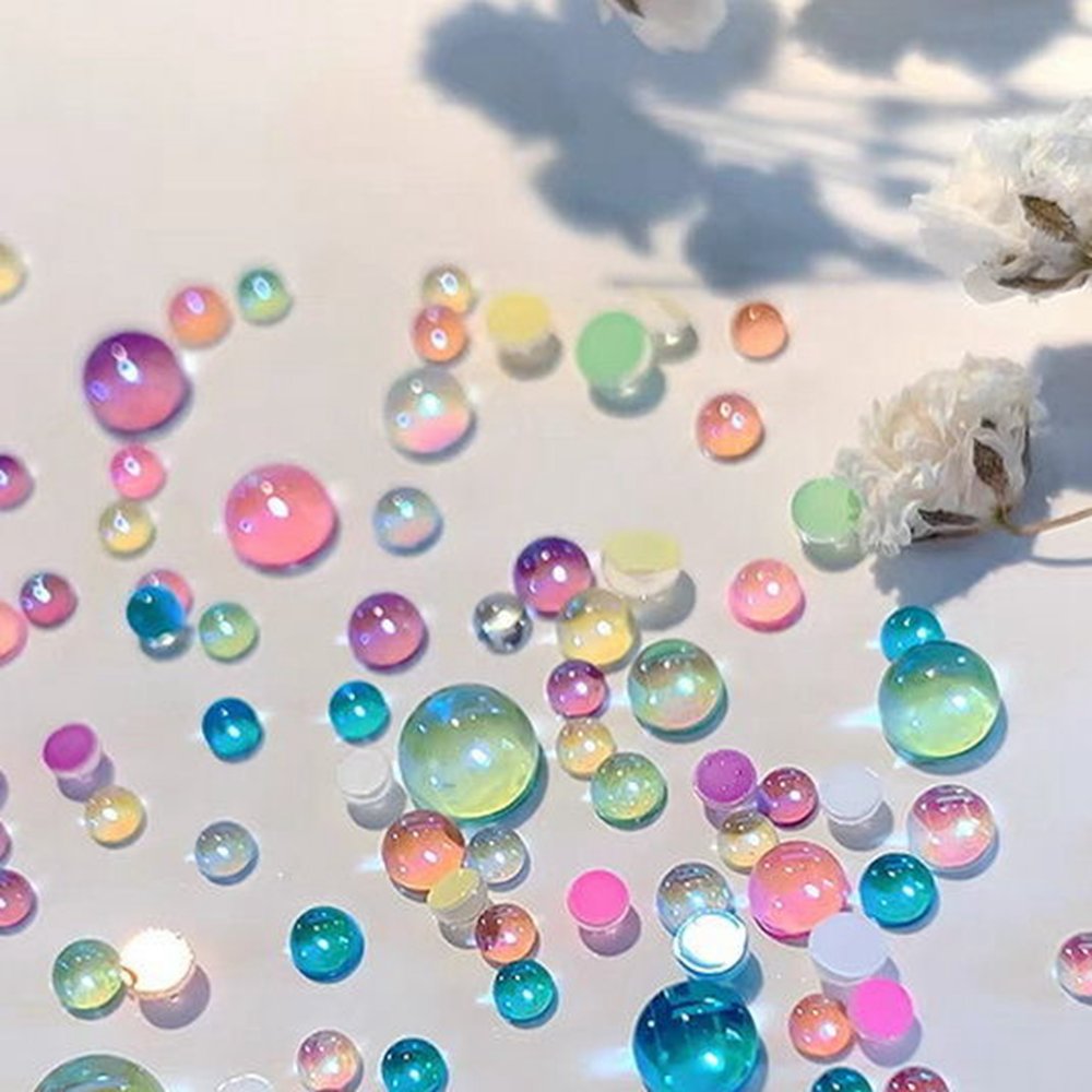 New Aurora Candy Colors Mermaid Nail Beads Crystal Rhinestones Many Colors Flatback Round Glue On Strass Stones DIY 3D Nail Art