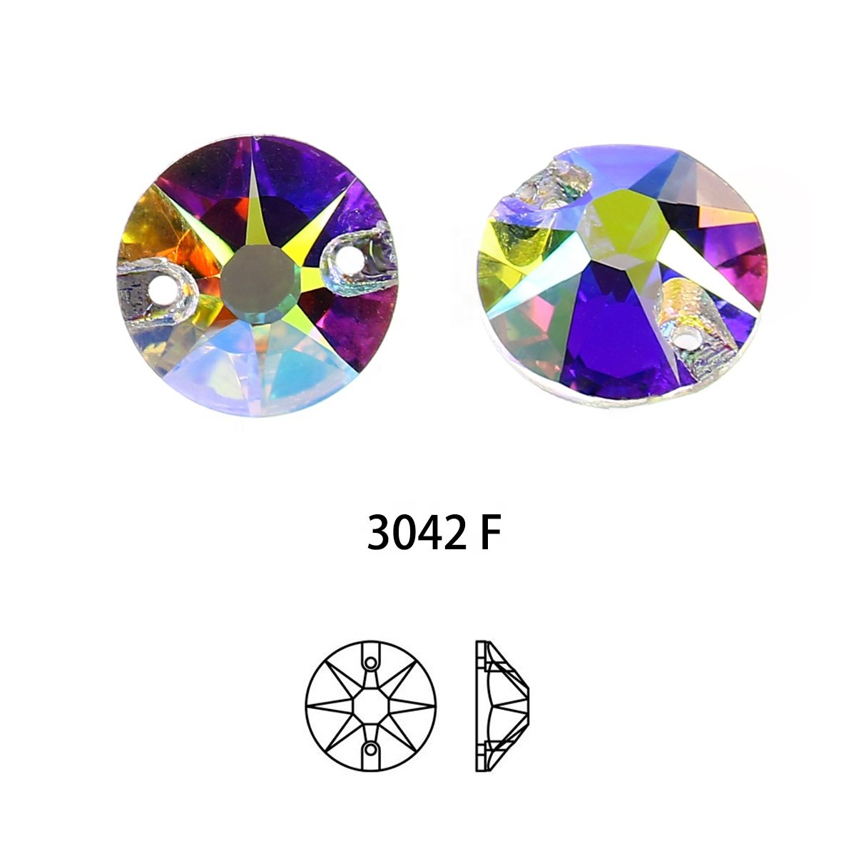 Dongzhou 10mm Sew on Crystal flatback glass Rhinestones wholesale lead-free crystal beads for garment shoes sewing accessories