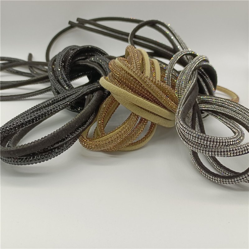 6mm Flat Rope Rhinestone For Sandal Decoration Crystal Strips Rhinestone Rope For Shoes High Quality Rhinestone Rope Flatback