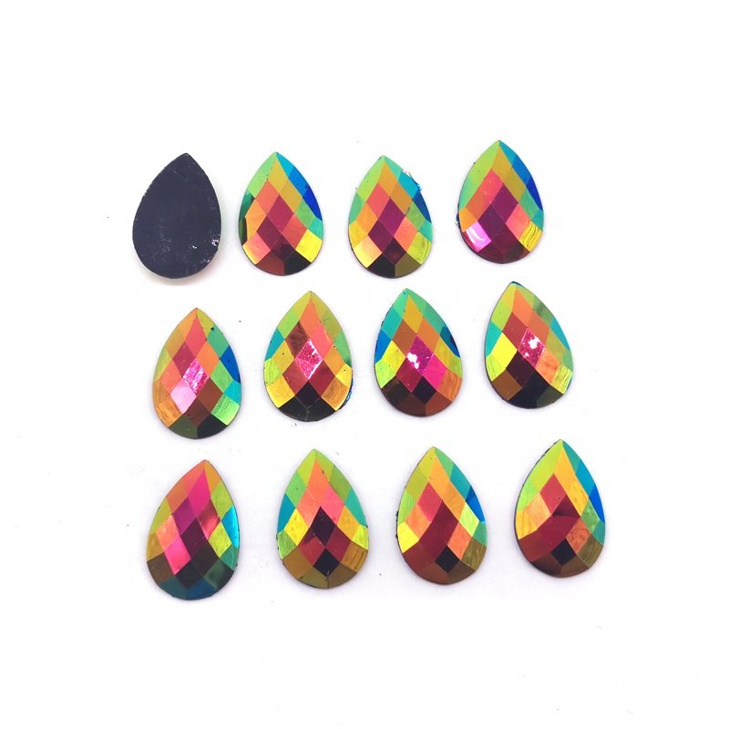 Customized Iridescent Different Shape Loose Resin Rhinestone Flatback Sew On Crystal Gems