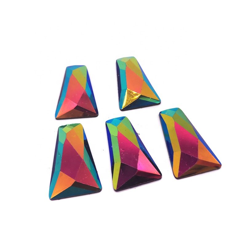 Customized Iridescent Different Shape Loose Resin Rhinestone Flatback Sew On Crystal Gems