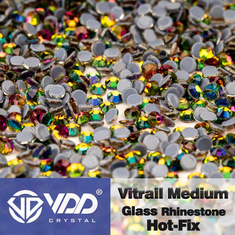 VDD 039 Vitrail Medium High Quality Hot-Fix Glass Rhinestone Crystal Flatback Strass Stones DIY Garment Decoration Wedding Dress