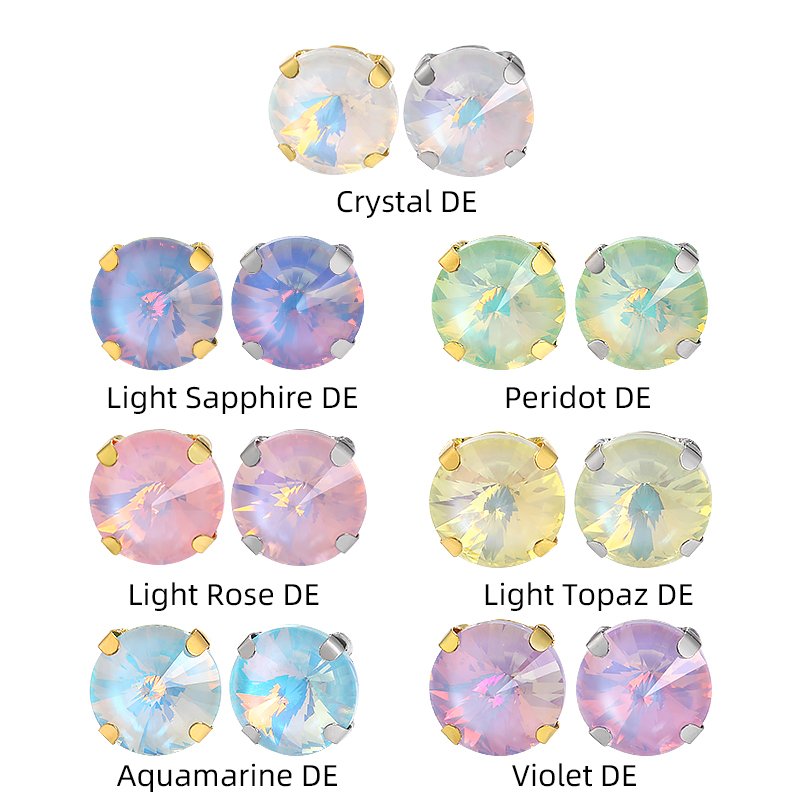 Xichuan Wholesale 50pcs/bag Glass Loose Sew-on Rhinestone Round Crystal Rivoli Rhinestones With Claw Clothes Garment Accessories