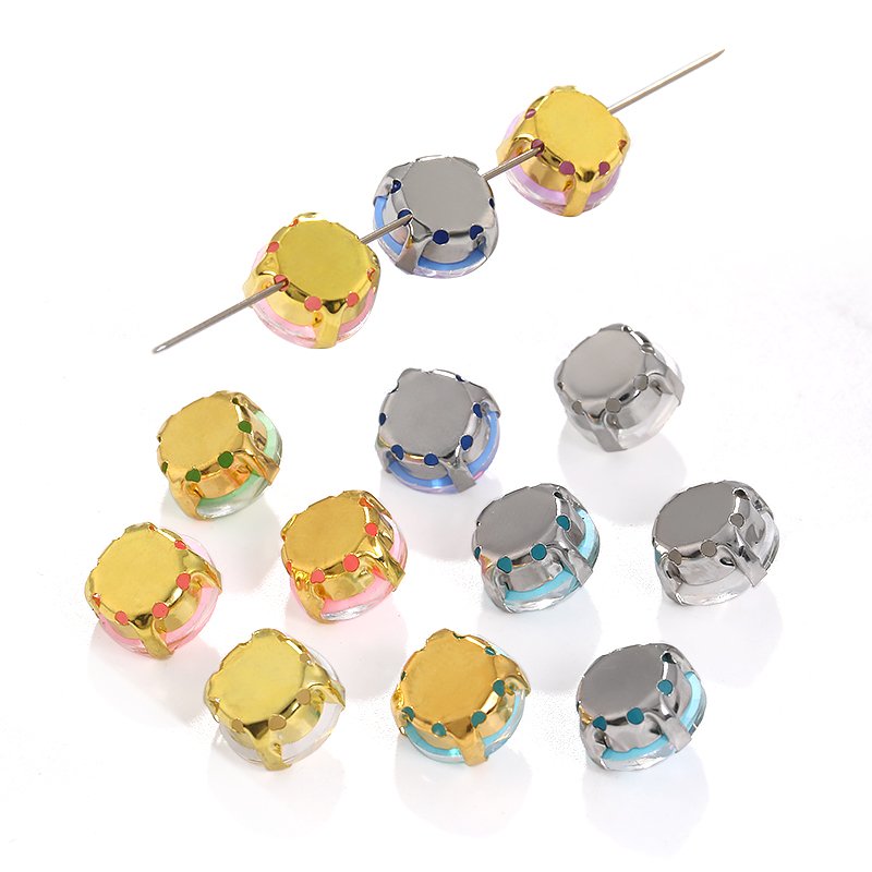 Xichuan Wholesale 50pcs/bag Glass Loose Sew-on Rhinestone Round Crystal Rivoli Rhinestones With Claw Clothes Garment Accessories