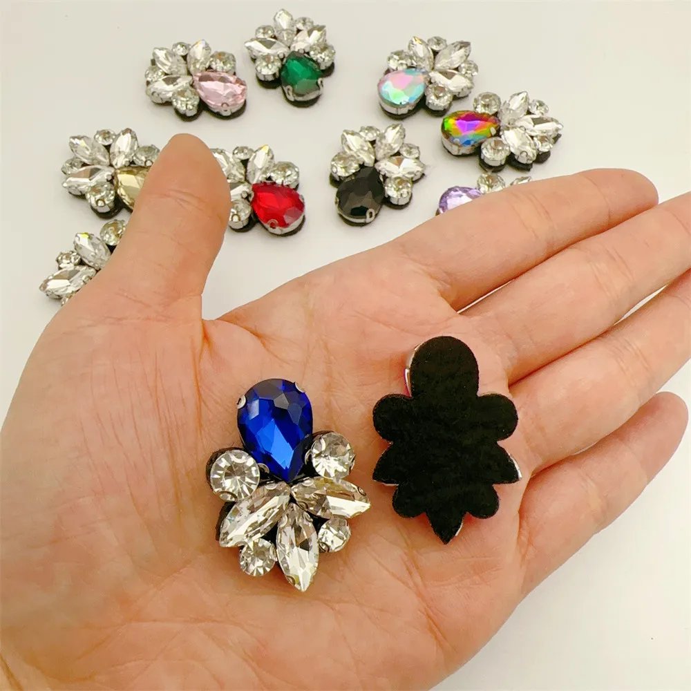 10PCS Rhinestone sew on Patches for Christmas decorations clothing DIY